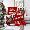 Conjunto de 4 capas de almofadas de Natal 45x45cm para decoração festiva de casa e sofá.