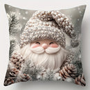 Capa de almofada de Natal cinzenta – Boneco de neve e pinheiro 45x45cm