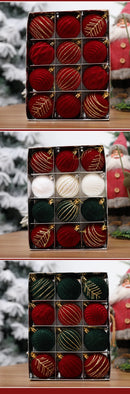 Conjunto de bolas de Natal em tons de vinho e verde: Elegância clássica para as festas de fim de ano!