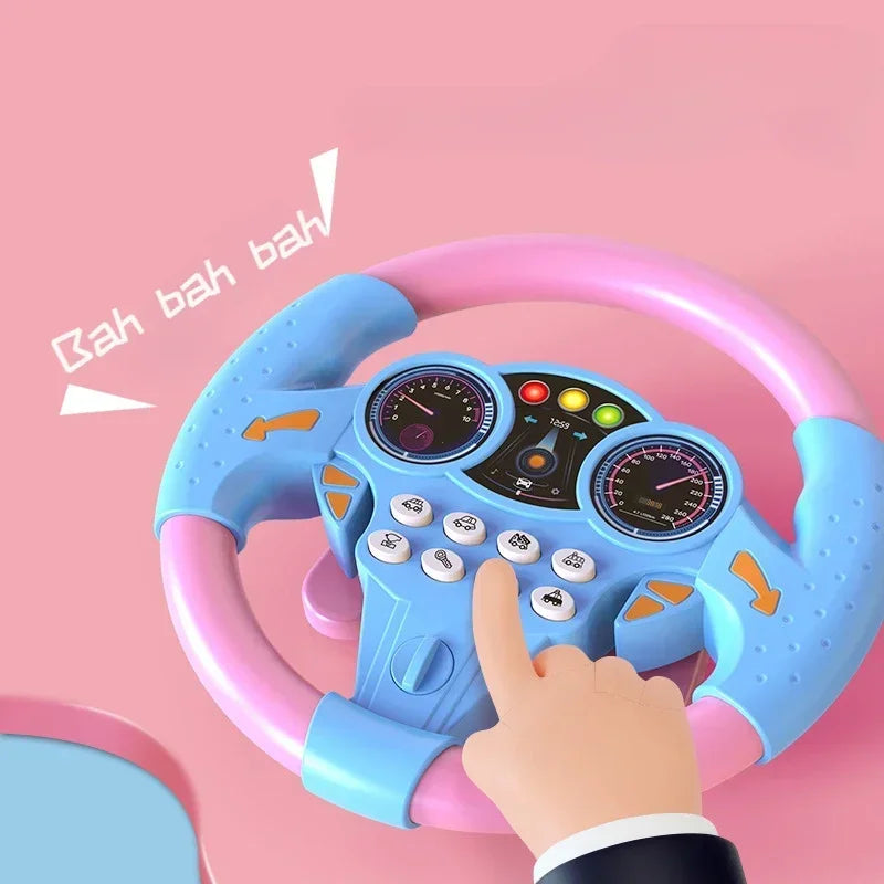 Infant Stroller Steering Wheel Toy – Interactive Copilot Role-Play with Click & Lights
