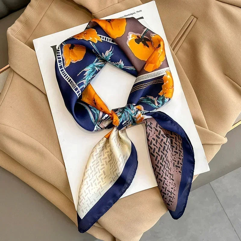 Luxury Print Satin Square Scarf – Elegant, Versatile & Lightweight for Everyday Use