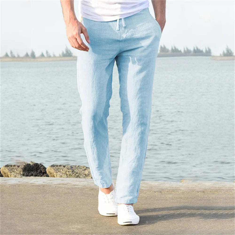 Men’s Cotton Linen Pants – Breathable & Affordable Casual Streetwear for Spring and Autumn