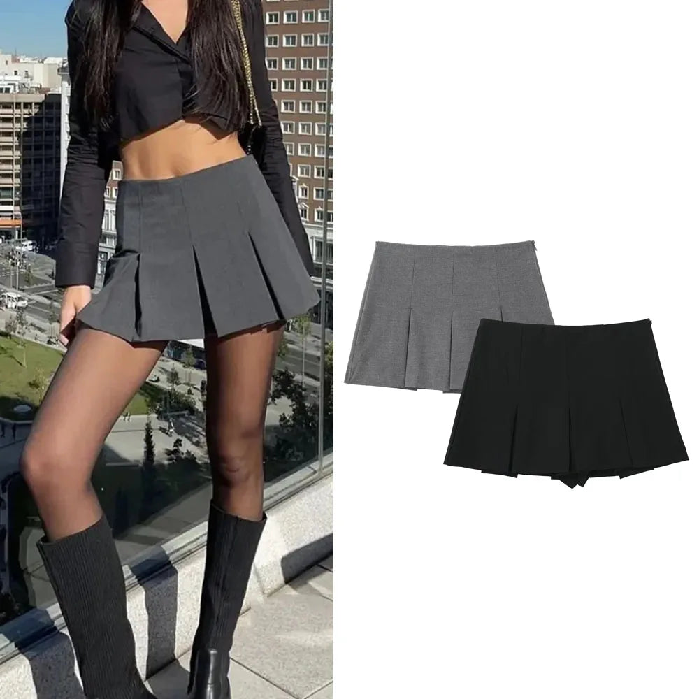 High Waist Pleated Skirt-Shorts – Casual and Versatile Style for Summer