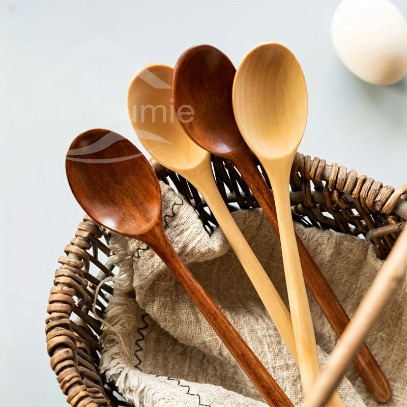 6-Piece Wooden Spoon Set – Korean Style