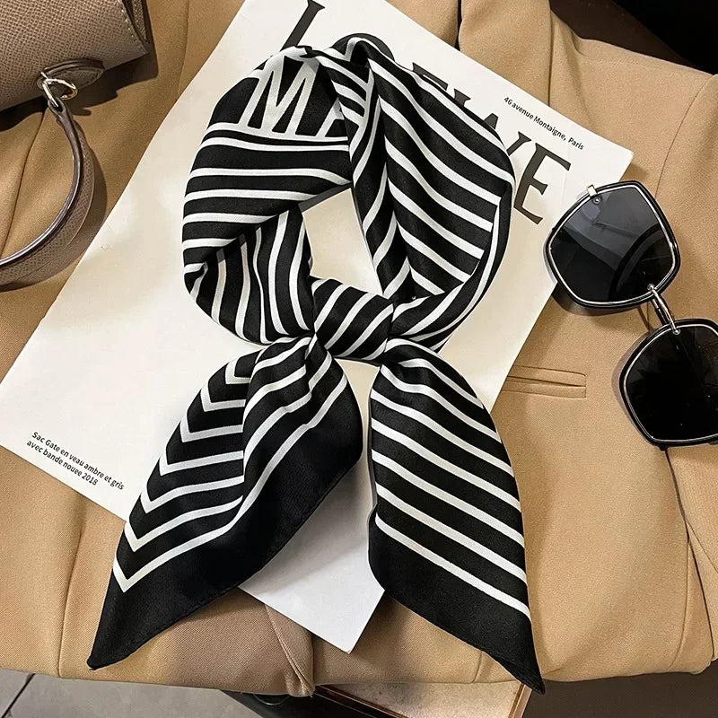 Luxury Print Satin Square Scarf – Elegant, Versatile & Lightweight for Everyday Use