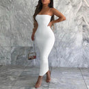Vestido preto sexy de verão sem mangas