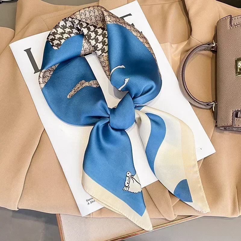 Luxury Print Satin Square Scarf – Elegant, Versatile & Lightweight for Everyday Use