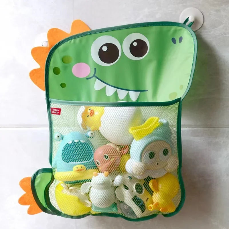 “Dino” Bath Toy Organizer – Mesh Hanging Bag with Suction Cups for Bathtub